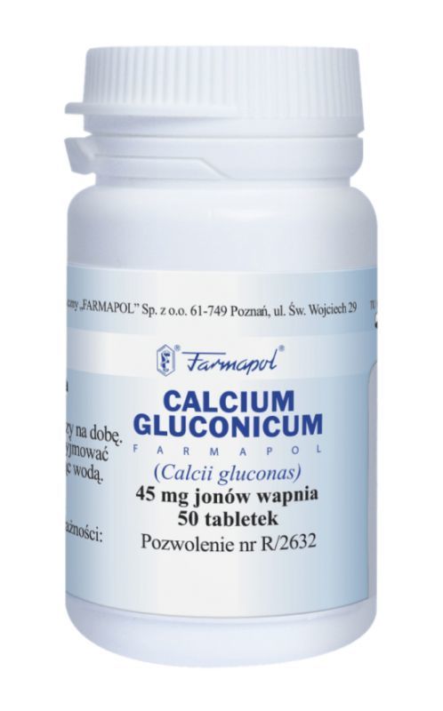 Zdjęcia - Witaminy i składniki mineralne CALCIUM GLUCONICUM 45 mg - 50 tabletek