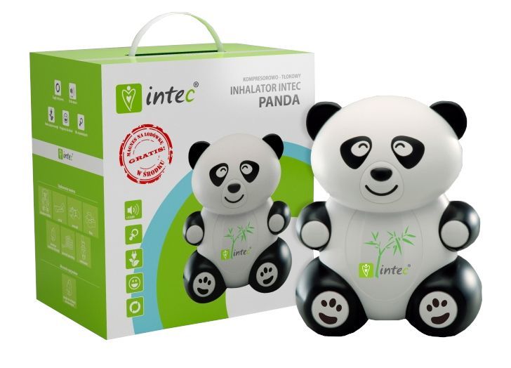 Intec Inhalator tłokowy Panda - PRACA CIĄGŁA + SMOCZEK