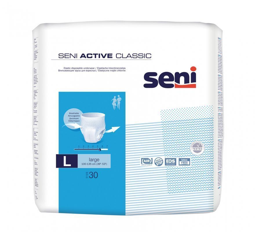 TZMO S.A. 4x Seni Active Classic L 30szt + Preparat usuwający plamy moczu taniej