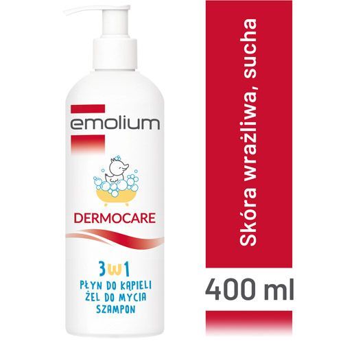 Emolium SANOFI AVENTIS SP Z O.O Dermocare 3 w 1 Płyn do kąpieli żel do mycia i szampon 400 ml