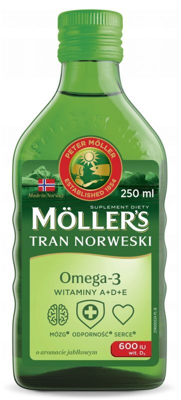 MÖLLER'S Tran norweski  aromat jabłkowy, 250 ml