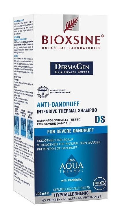 BIOTA LABORATORIES Bioxsine Dermagen Aqua Thermal DS hipoalergiczny szampon przeciwłupieżowy dla skóry głowy z łojotokiem 200 ml