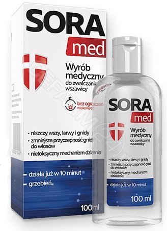 Aflofarm Sora Med płyn do zwalczania wszawicy 100ml Długi termin ważności!