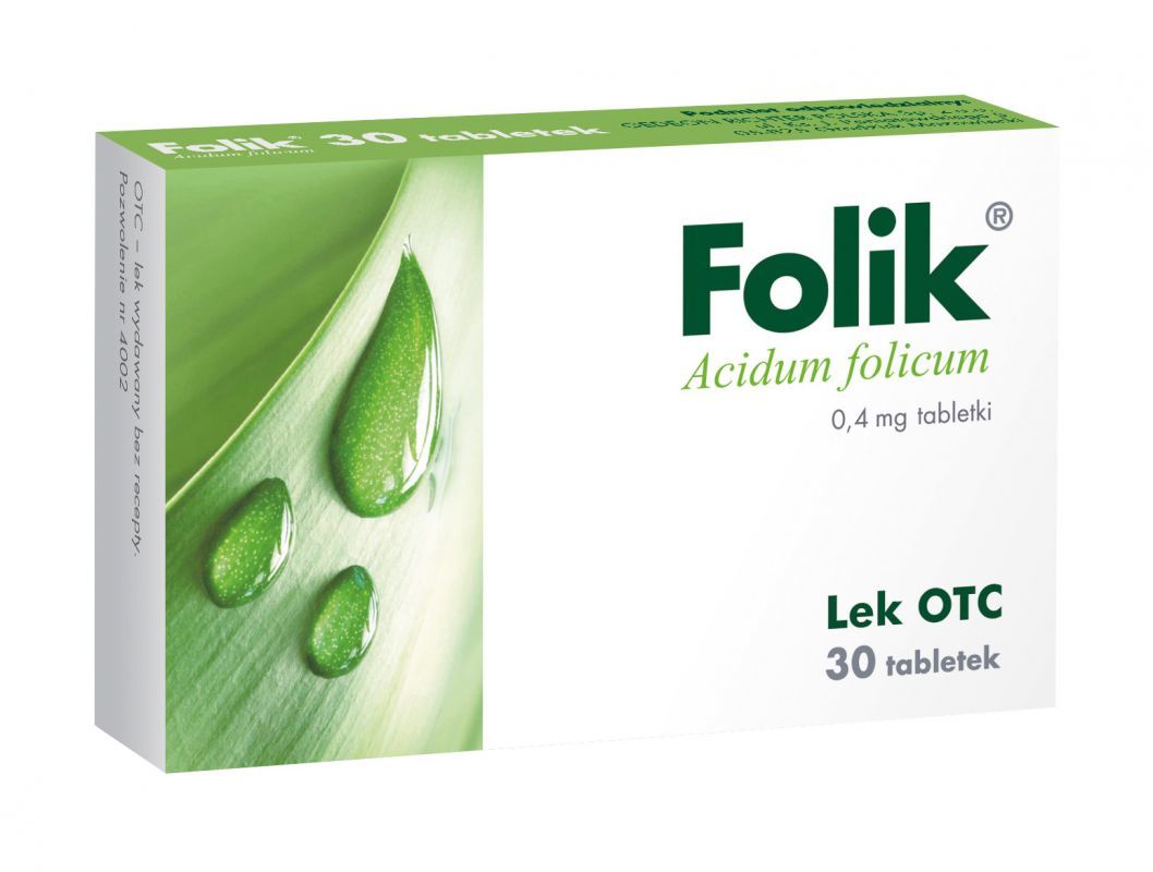 Фото - Вітаміни й мінерали Folik 0,4 mg, 30 tabletek