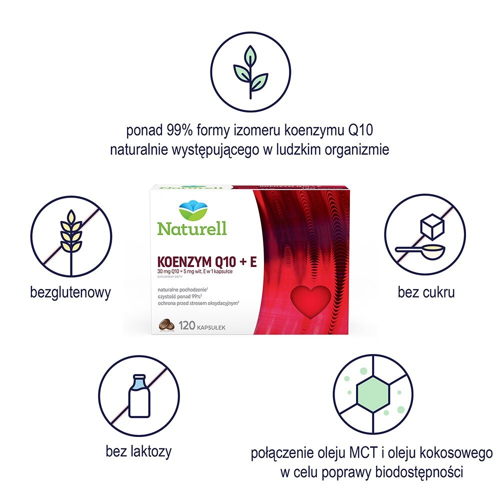 Naturell POLSKA SP.Z O.O KOENZYM Q-10 z VIT.E 2 x 120 kapsułek