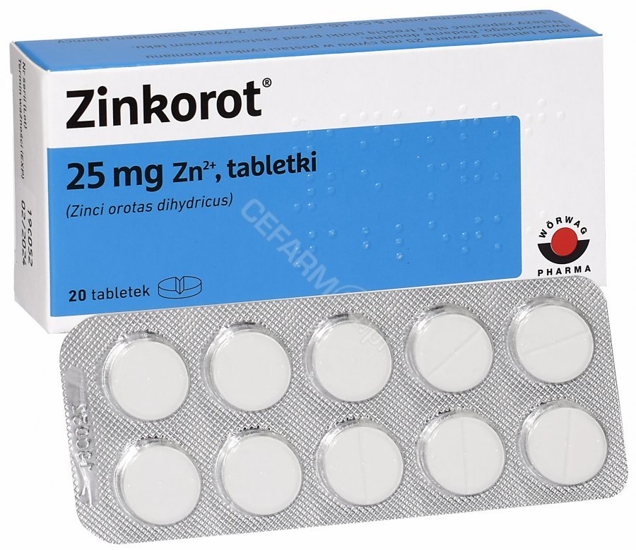 Zinkorot 25 mg x 20 tabl