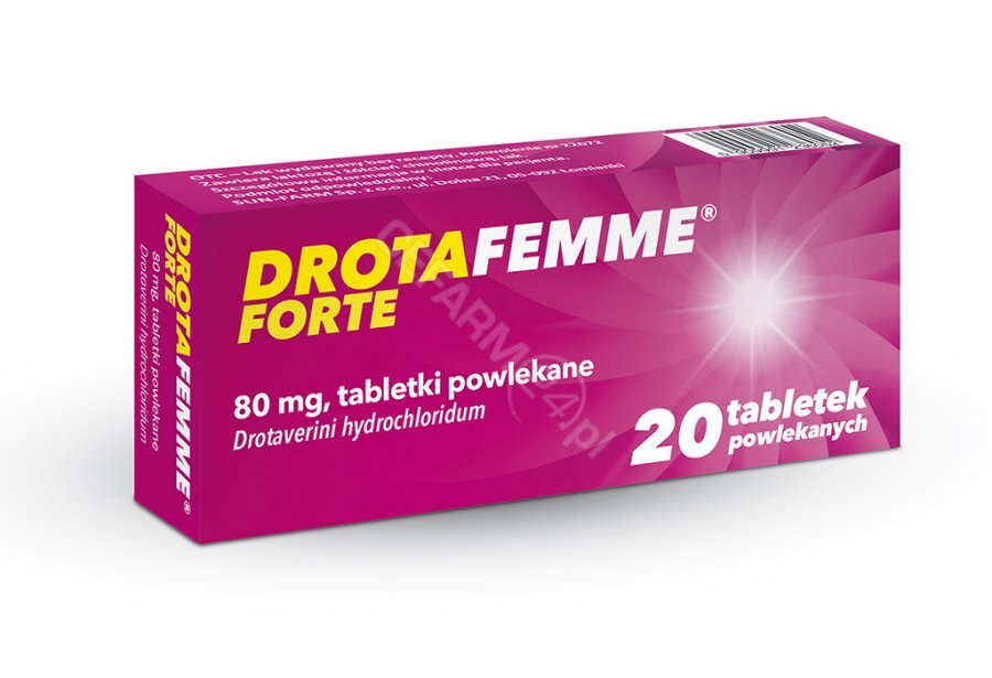 Sun-Farm SP. Z O.O. Drotafemme Forte 80 mg 20 tabletek powlekanych 3128341