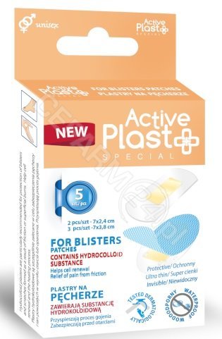 Active Plast, zestaw plastrów na pęcherze, hydrokoloidowe, 5 szt.