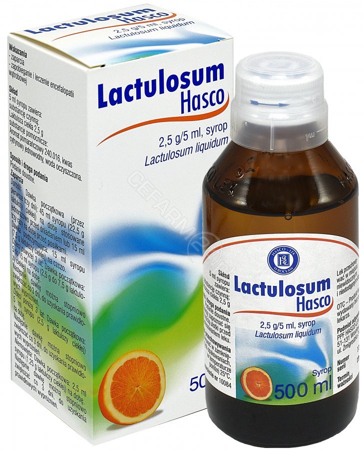 Hasco-Lek Lactulosum Hasco syrop 2,5g/5ml 500ml Długi termin ważności! 8025002