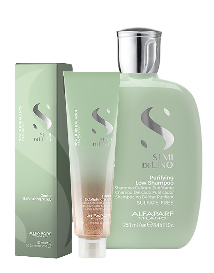 Alfaparf Scalp Rebalance, zestaw kosmetyków przeciwłupieżowych, szampon + peeling