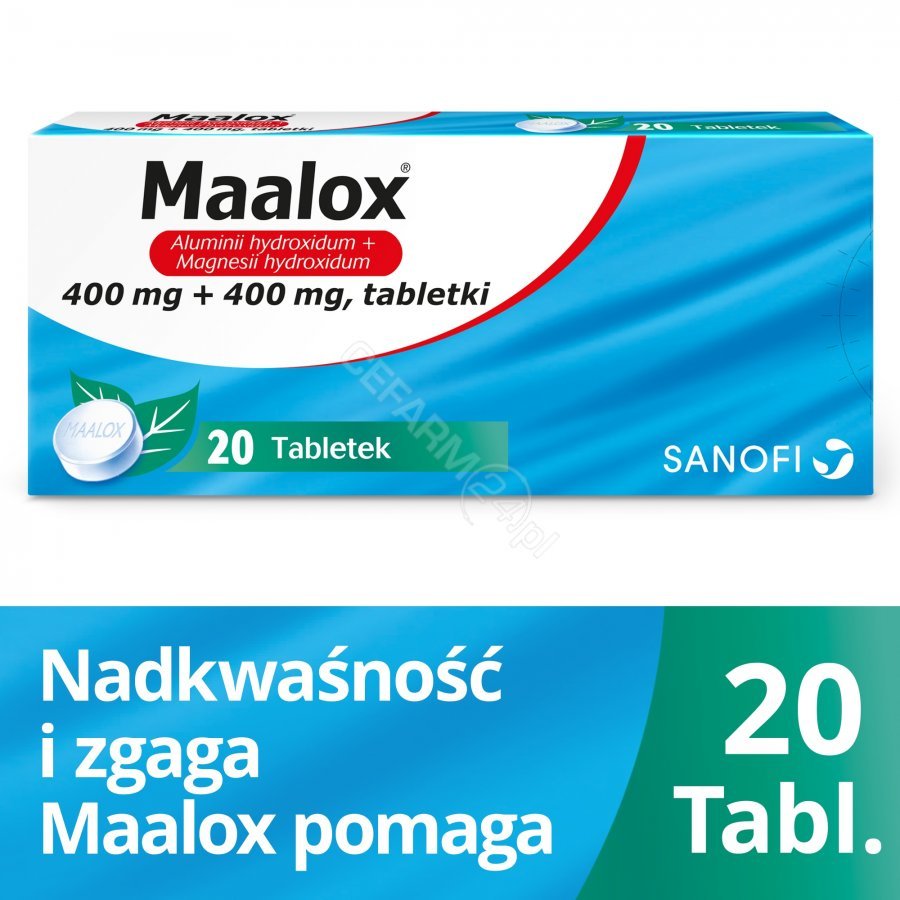 SANOFI-AVENTIS Maalox 20 tabletek Długi termin ważności! 4653001