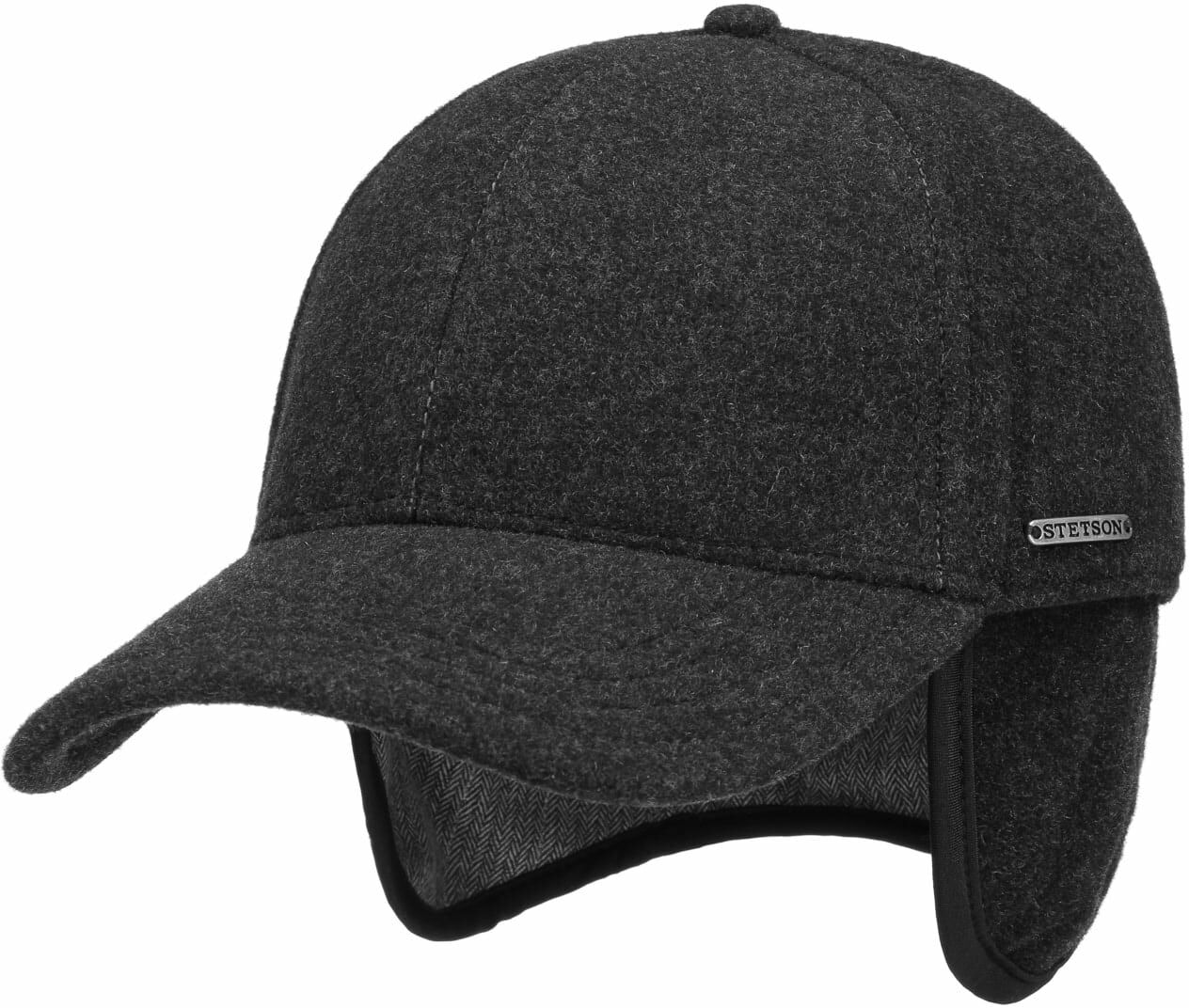 Czapka Vaby z Nausznikami by Stetson, antracytowy, S (54-55 cm)