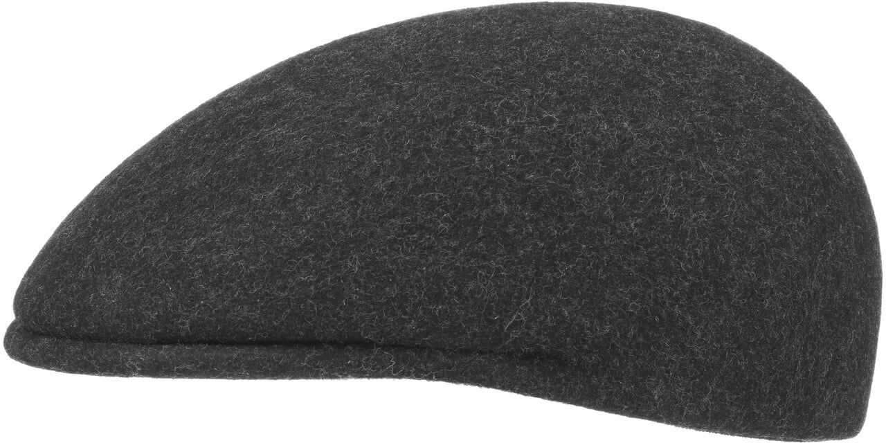 Płaski Kaszkiet z Filcu by Lipodo, antracytowy, S (54-55 cm)