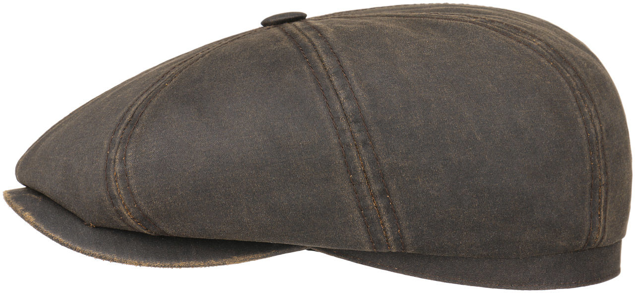 Płaski Kaszkiet Hatteras Old Cotton by Stetson, brązowy, S (54-55 cm)