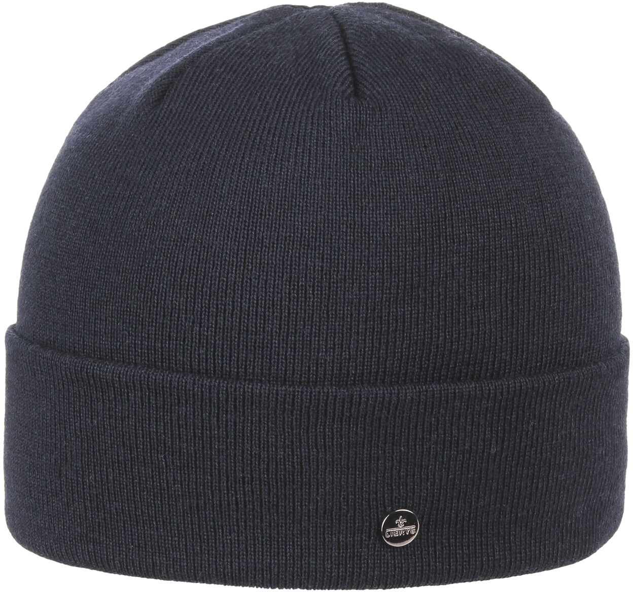 Czapka z Mankietem Fine Merino by Lierys, niebieski, One Size