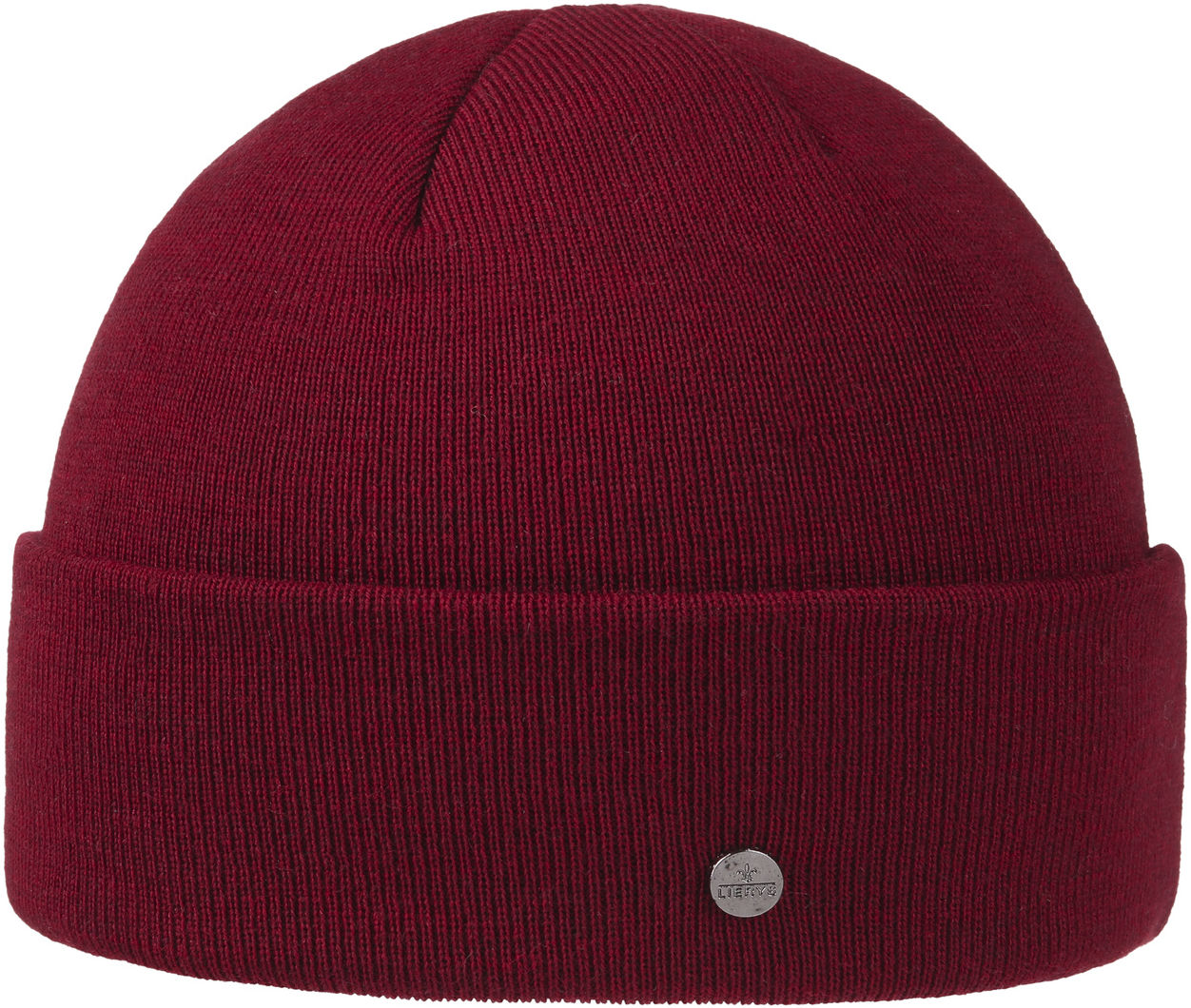 Czapka z Mankietem Fine Merino by Lierys, czerwony, One Size
