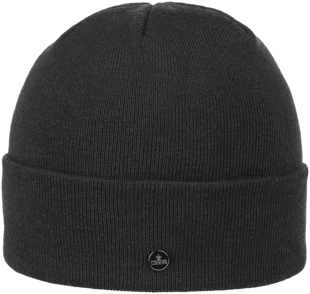 Czapka z Mankietem Fine Merino by Lierys, czarny, One Size