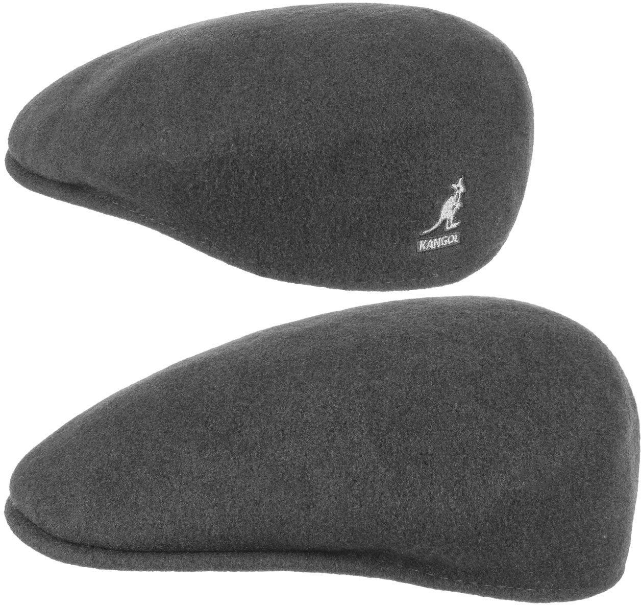 Płaski Kaszkiet 504 by Kangol, antracytowy, L (58-59 cm)