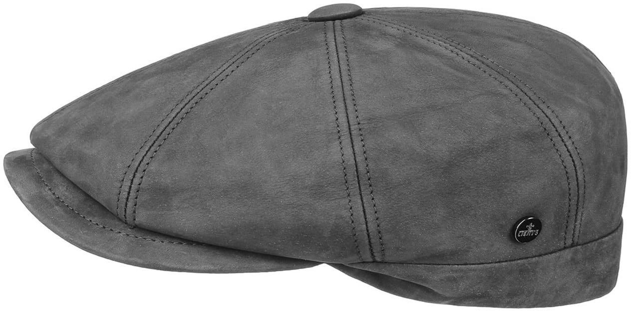 Czapka Skórzana Nappa Wax by Lierys, szary, 59 cm