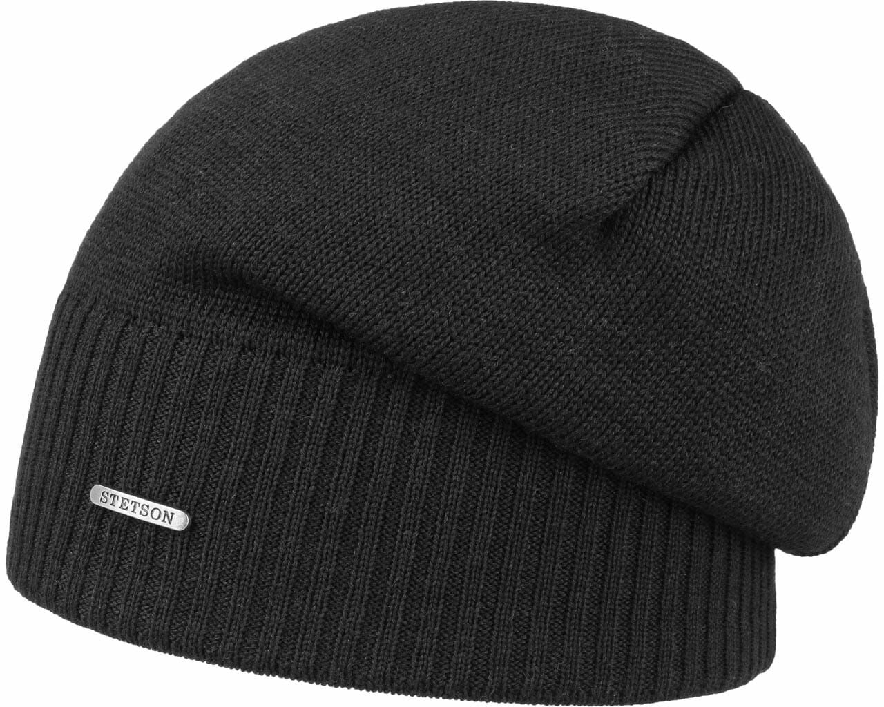Czapka Beanie Wool Oversize by Stetson, czarny, One Size