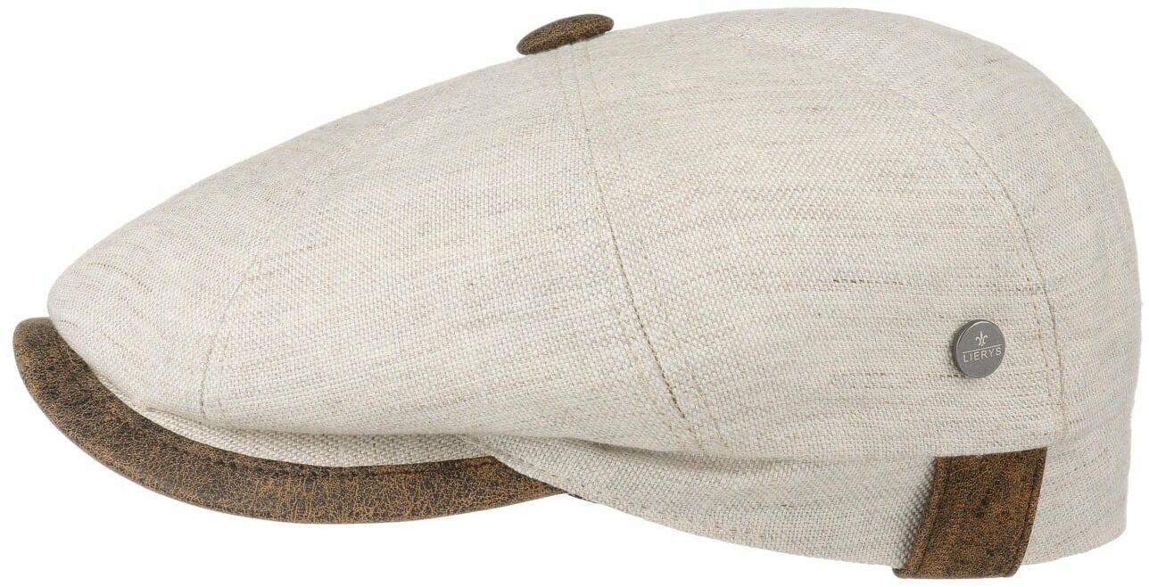 Płaski Kaszkiet City Len by Lierys, naturalny-brązowy, 58 cm