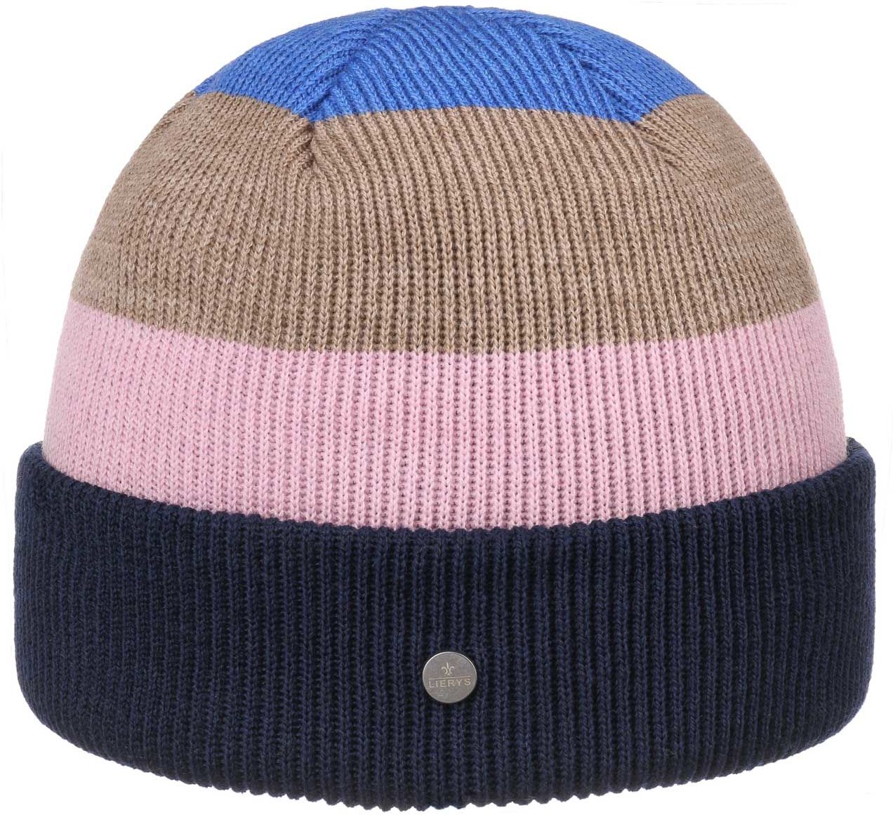 Czapka Block Stripes Merino by Lierys, jasnoniebieski, One Size