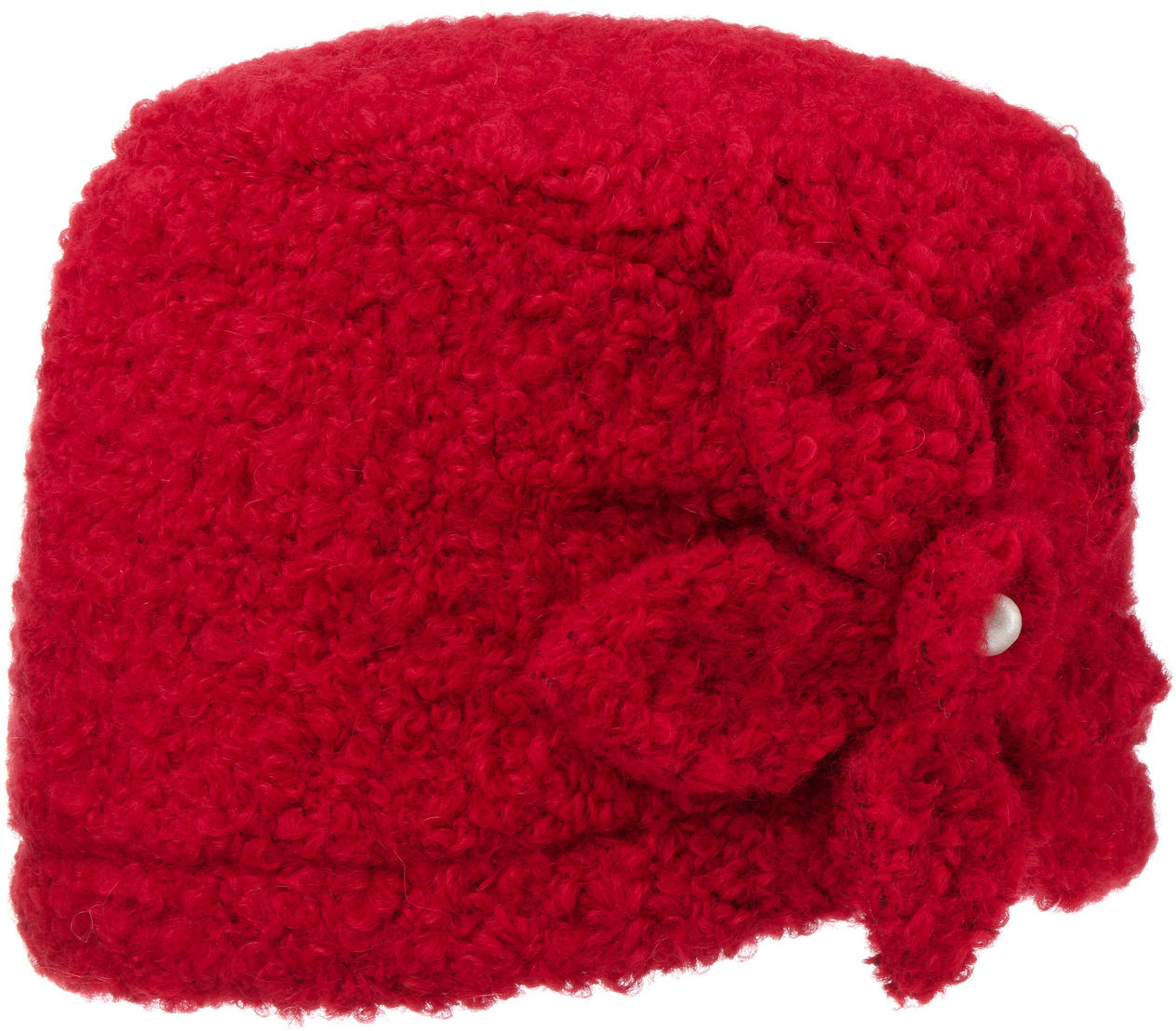 Czapka na Zimę Lemina Bouclé by Gebeana, czerwony, L