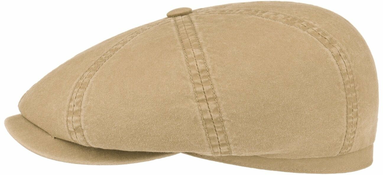 Płaski Kaszkiet Hatteras Bawełna by Stetson, ciemnobeżowy, M (56-57 cm)