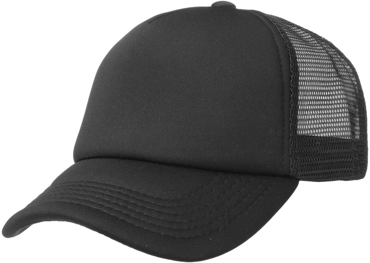 Czapka z Meshu Lata 70 Rapper, czarno-czarny, One Size