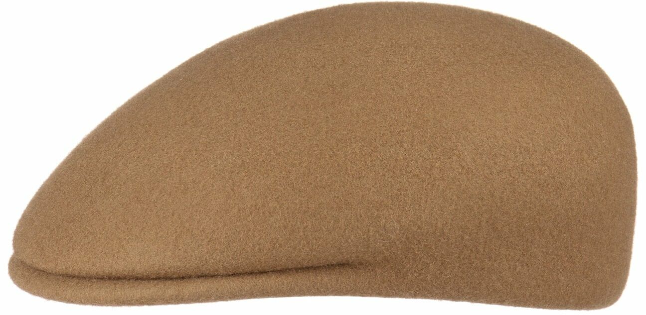 Płaski Kaszkiet z Filcu by Lipodo, camelowy, S (54-55 cm)