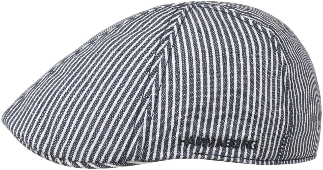 Płaski Kaszkiet Stripes Cotton by Hammaburg, ciemnoniebieski, XXL (62-63 cm)