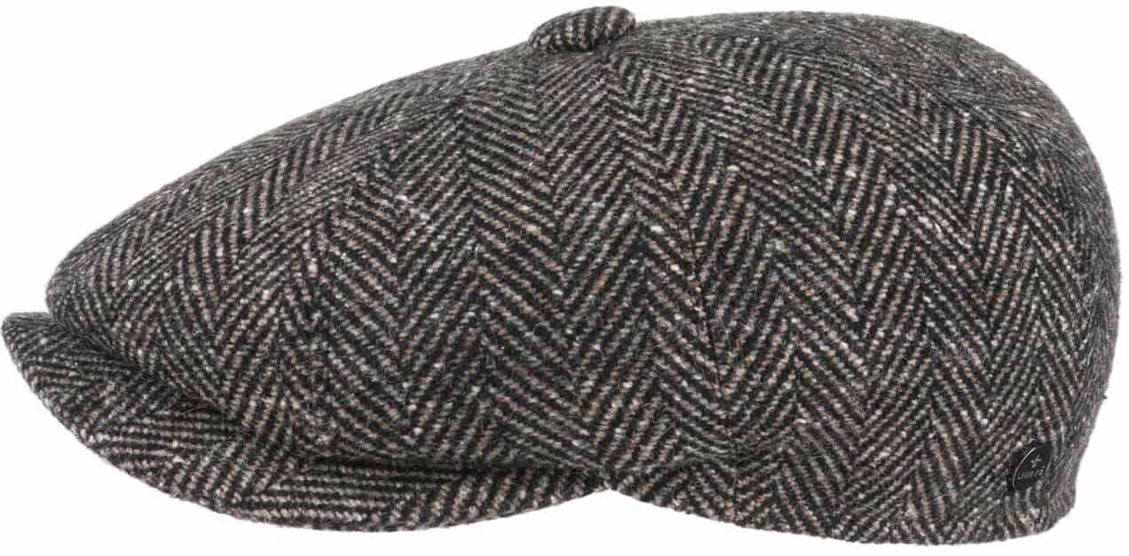 Płaski Kaszkiet Jodełka by Lierys, ciemnobeżowy, L (58-59 cm)