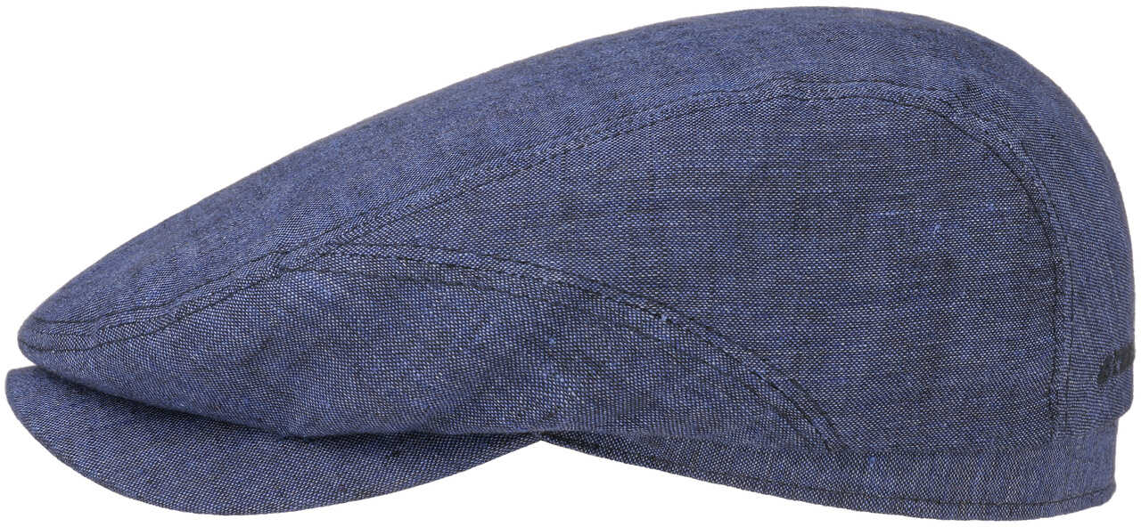 Belfast Linen Summer Flat Cap by Stetson, niebieski, 57 cm