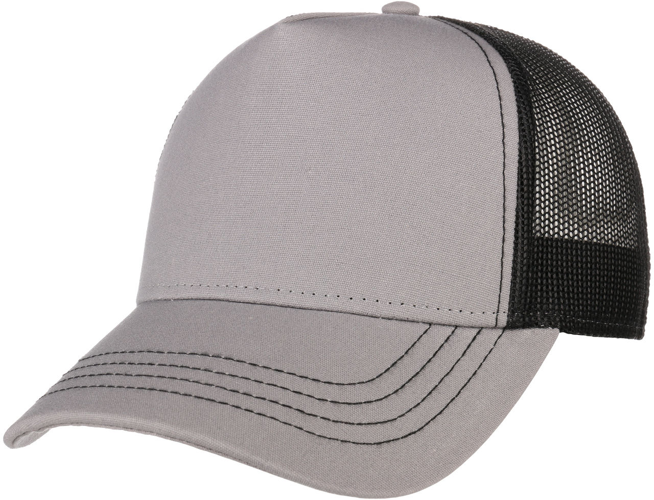 Czapka Trucker Rapper Canvas, szaro-czarny, One Size