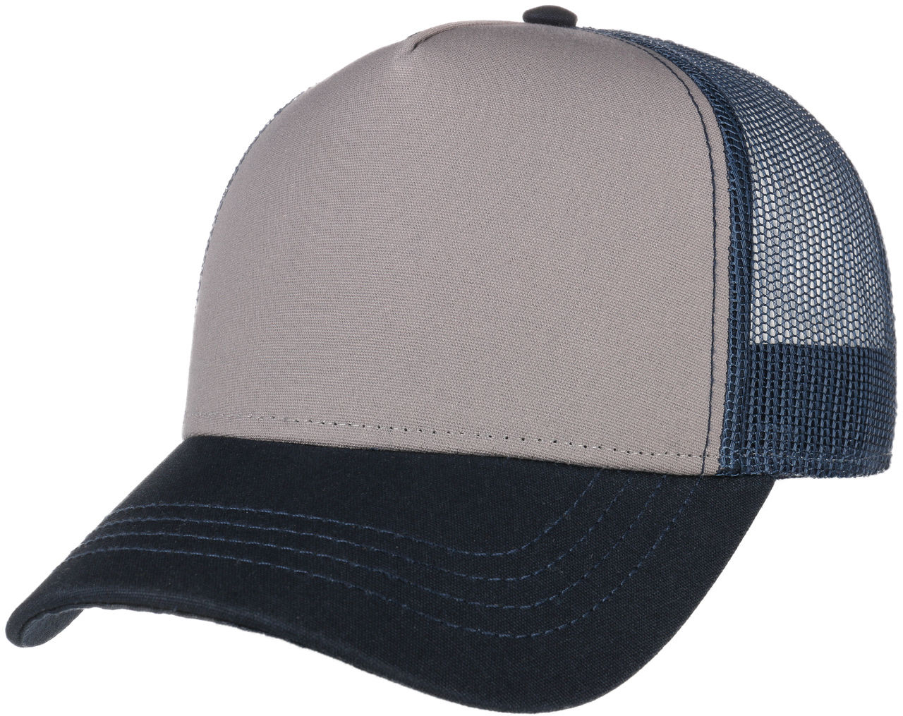 Czapka Trucker Rapper Canvas, szaro-niebieski, One Size
