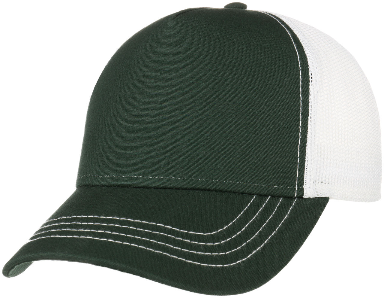 Czapka Trucker Rapper Canvas, ciemnozielony, One Size