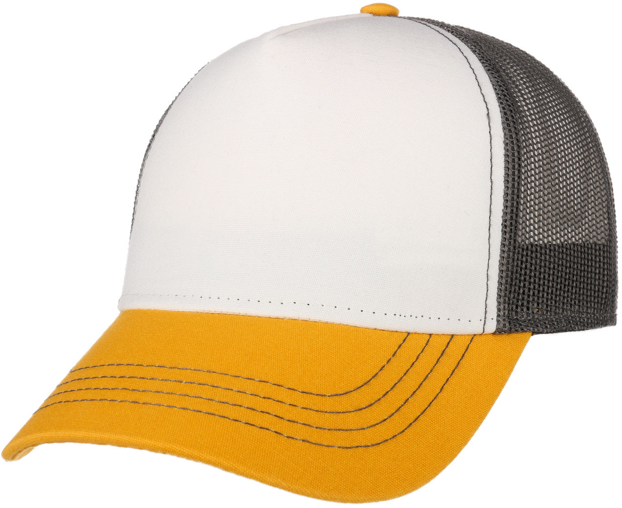 Czapka Trucker Rapper Canvas, szaro-żółty, One Size
