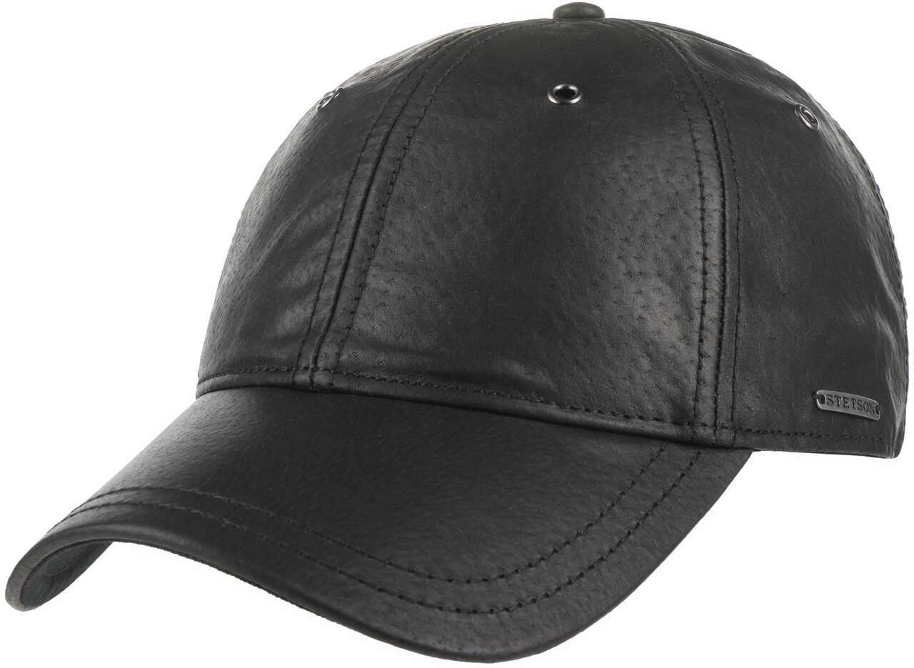 Joes Leather Cap by Stetson, czarny, One Size