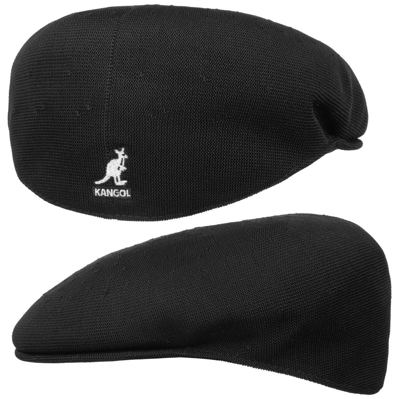 Płaski Kaszkiet 504 Tropic by Kangol, czarny, XL (60-61 cm)