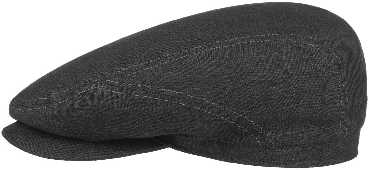 Belfast Linen Summer Flat Cap by Stetson, czarny, 55 cm