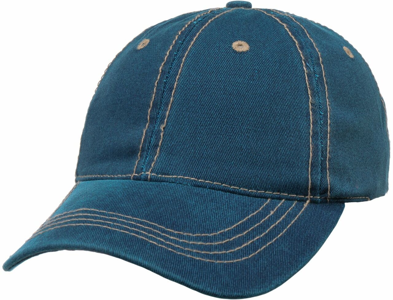 Czapka Bejsbolówka Washed Denim by Lipodo, petrolowy, One Size