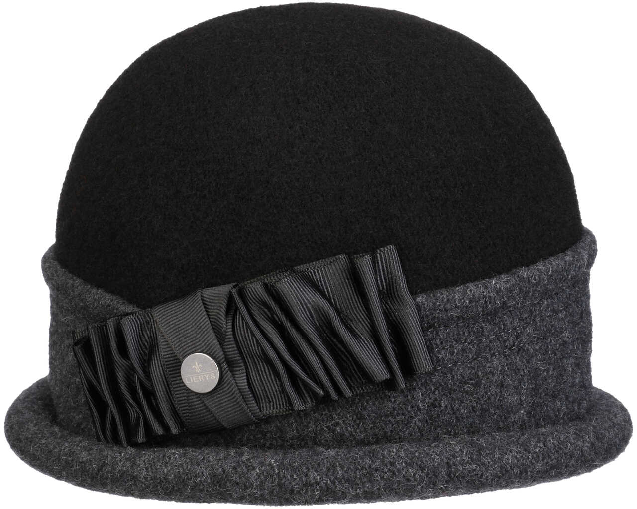 Czapka z Sukna Welnianego Oretka Toque by Lierys, czarny, One Size
