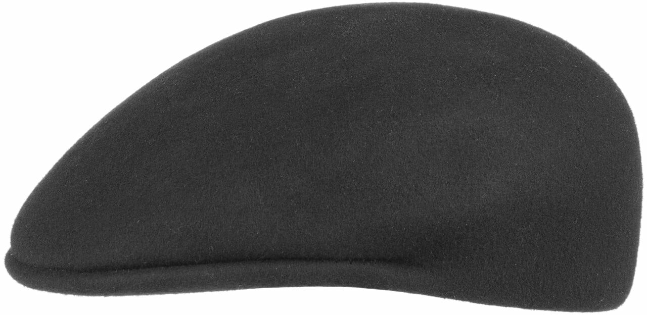 Płaski Kaszkiet z Filcu by Lipodo, czarny, L (58-59 cm)