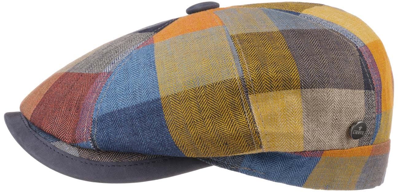 Płaski Kaszkiet City Bic Skóra Piping by Lierys, kolorowy, 61 cm