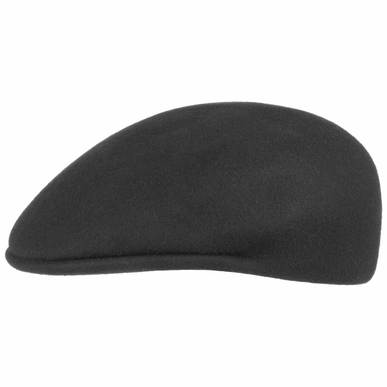 Płaski Kaszkiet z Filcu by Lipodo, czarny, S (54-55 cm)