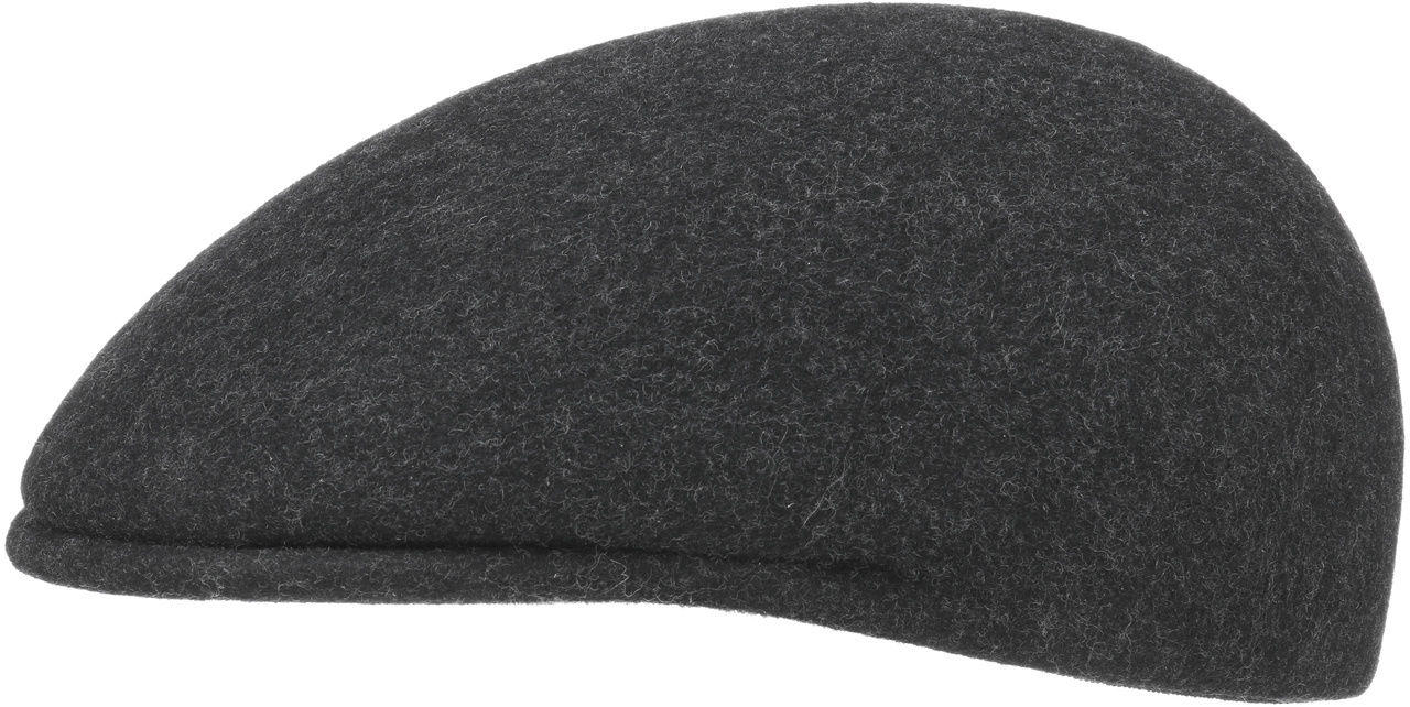 Płaski Kaszkiet z Filcu by Lipodo, antracytowy, L (58-59 cm)