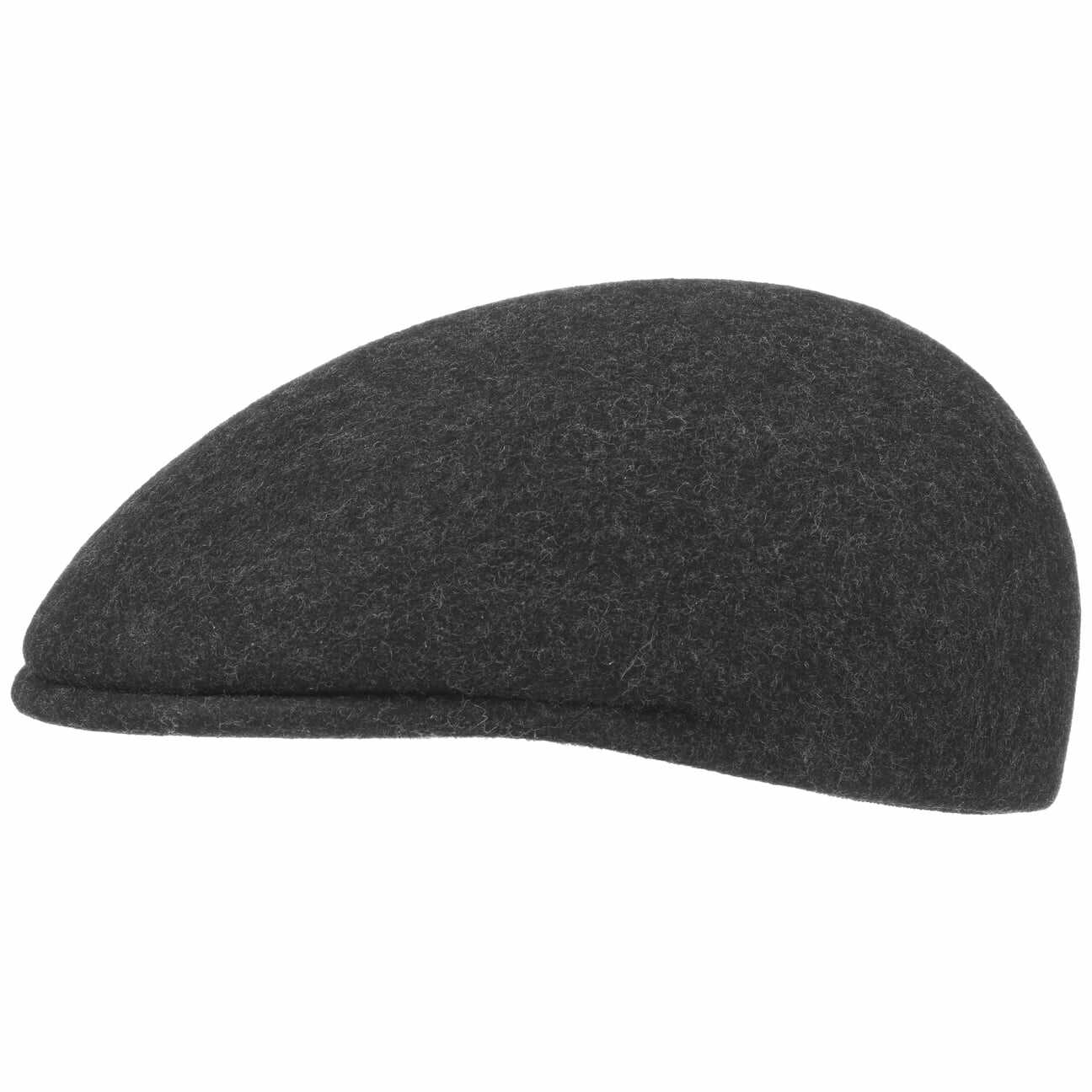 Płaski Kaszkiet z Filcu by Lipodo, antracytowy, M (56-57 cm)
