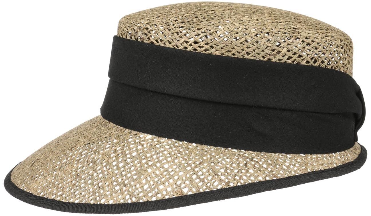 Czapka z Daszkiem Słomiana Breezy by Lipodo, naturalny-czarny, One Size