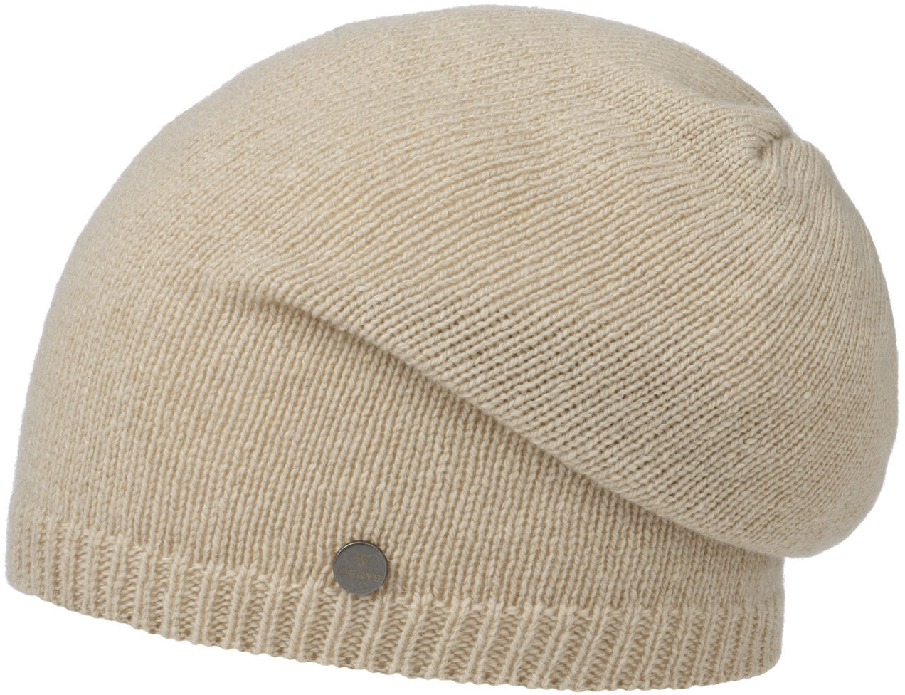 Czapka Beanie Long Merino Kaszmir by Lierys, beżowy, One Size