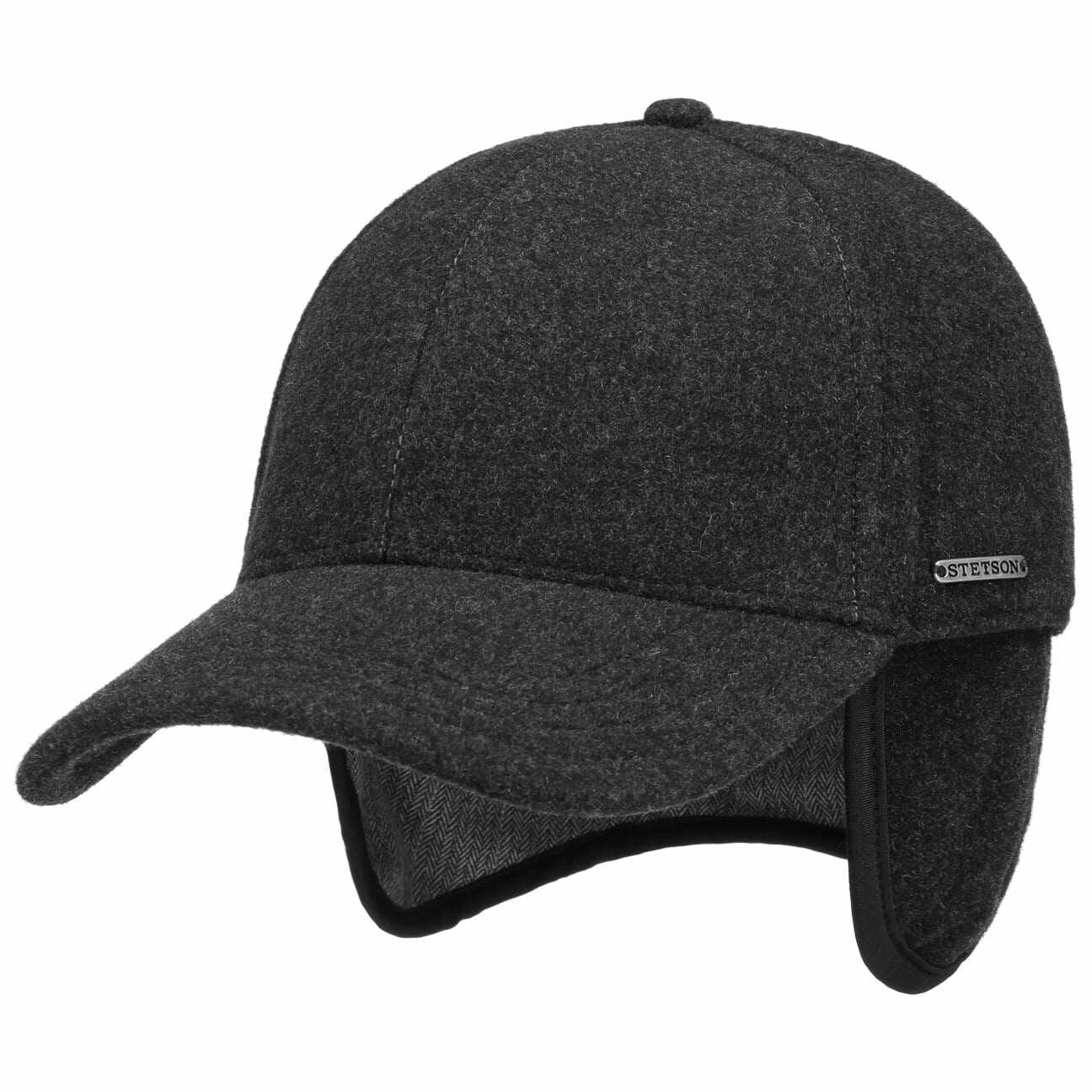 Czapka Vaby z Nausznikami by Stetson, antracytowy, XXL (62-63 cm)